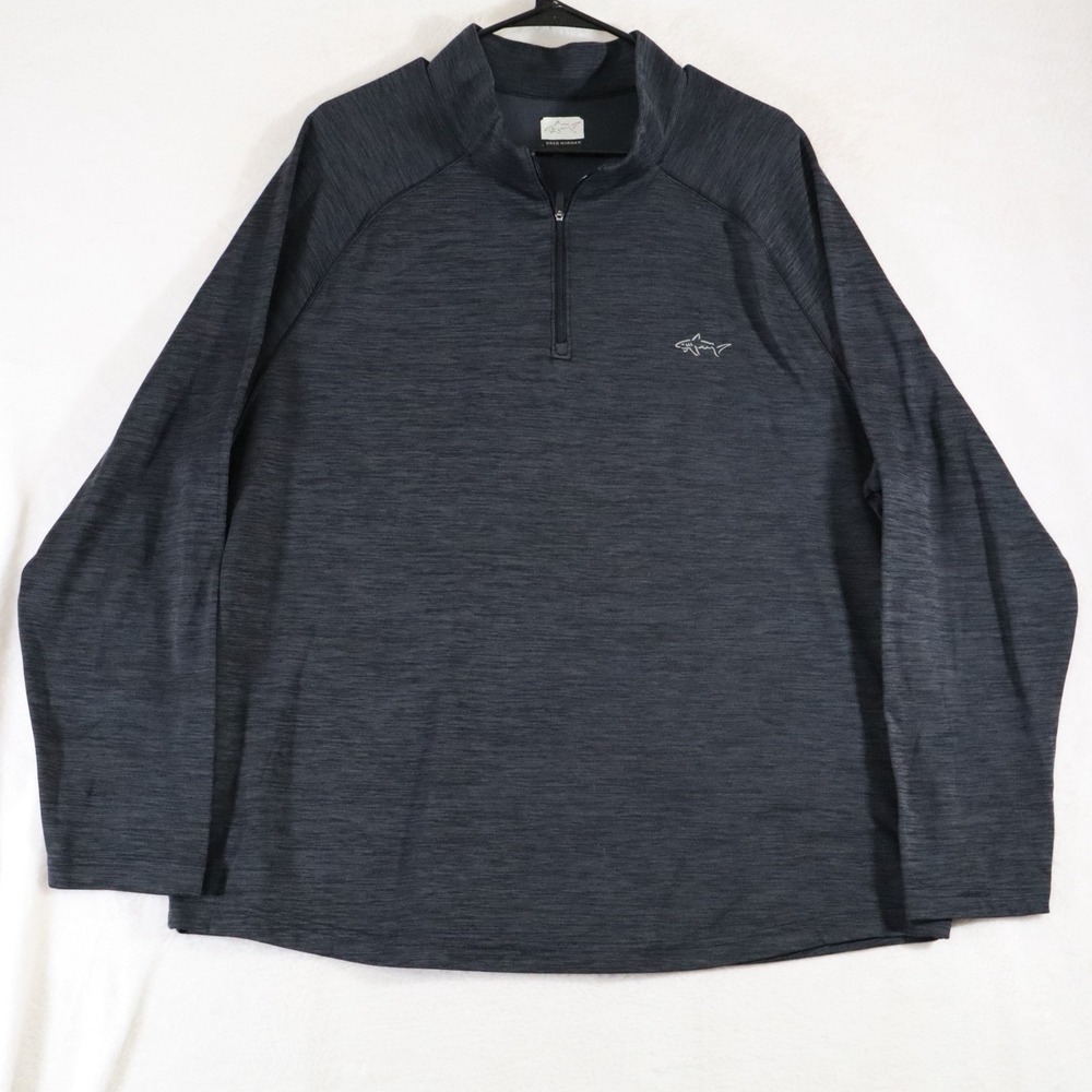 Greg Norman Play Dry Men's Navy Heather 1/4 Zip Pullover Golf Shirt 3XL
